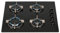 SIA AMZGHG602BL 60cm 4 Burner Gas On Glass Hob In Black With Cast Iron Pan Stands | 5 Year Guarantee