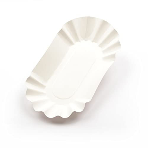 1000 Stück Pappschalen KU1 (10×20×3,2 cm), ohne Beschichtung, weiß Pappschale Pommesschale Currywurstschale Snackschale Pommes-Schale