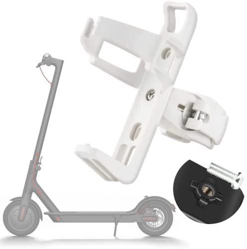 Water Bottle Holder 360 Degrees Rotation for Electric Scooter Bike Anti-Slip Fast Dismounting Accessories Cup Drink Holder (White)