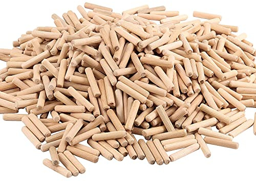 HAKZEON 1000 Pezzi Tasselli in Legno, 8 x 40 mm Spinette Legno Perni in legno affusolati da inserire per Mobili Porte, Progetti Artistici