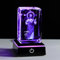 Ornalrist 3D Engraved Jesus Cross Missionary Crucifix Statue K9 Crystal Keepsake with Colorful Light Base, Catholic Gifts for Women Men Religious Gifts for Friends Church Glass Ornaments