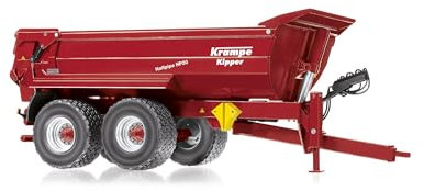 Wiking 077854 Rimorchio Agricolo Krampe Halfpipe HP20, Modellino di un Rimorchio, 1:32, Da 14 Anni, Molte Funzioni, Cassone Ribaltabile, Portellone Posteriore Apribile, Rosso