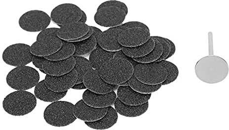 50pcs ponceuse à pied électrique disque de ponçage outil de pédicure disque de ponçage de remplacement avec tige en acier inoxydable élimine les peaux mortes sèches rugueuses et les callosités(φ25mm)