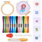 Anfänger Stickerei Set, Kreuzstich Set für Anfänger, Cross Stitch Kit, Embroidery Kit, Stickset für Anfänger mit Muster, Stickrahmen, Nadeln, Scheren, Sticken für Erwachsene, Kinder, Anfänger