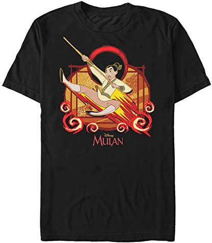 Disney Herren Raging Fire Mulan T-Shirt, schwarz, 3XL