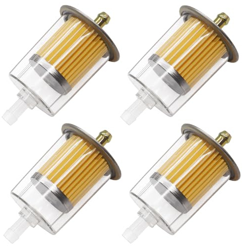 Taiss 4PCS Inline Magnetic Gas Fuel Filter for 3/8 & 5/16 Fuel Line