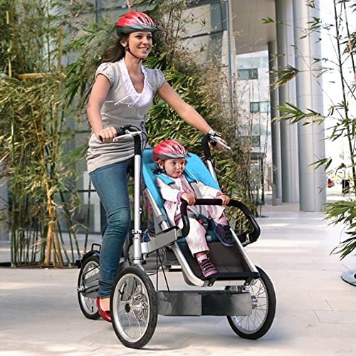 BOTOWI Kinderwagen dient auch als Fahrrad/Dreirad, Unisex-3-Gang-Fahrrad mit Kinderautositz, Mutter- und Babyfahrrad, Eltern-Kind-Fahrrad, ideal zum Einkaufen, Reisen,Blau
