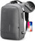 Kingsons Laptop Backpack - Slim Business Travel Computer Bag with USB Charging Port Anti-Theft with TSA Lock Water Resistant for 17.7 Inch Laptop Rucksack for Men, Women, Grey