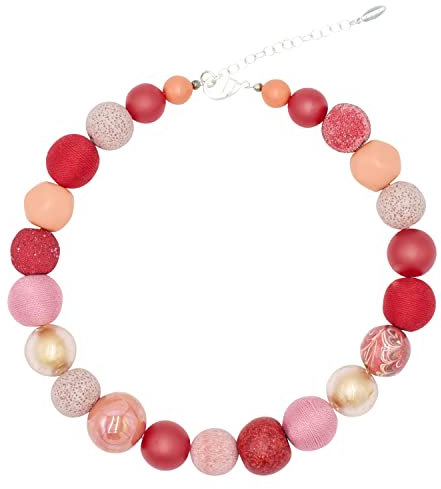 Feliss Handmade: Ketten aus Perlen, Halskette Damen. Statement Kette 45 cm lang. Choker Halsband, aesthetic Necklace Schmuck. Beads Perlenkette für Frauen in rot (Red Range)