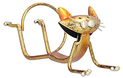 Tabletop Wine Bottle Holder, Cat Shaped Bottle Holder, Decorative Bottle Holder for Kitchen Living Room Dining Room and Bar, Metal, 25 X 10 X 10 Cm