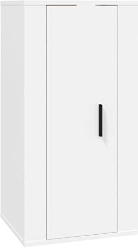 vidaXL Wall Mounted TV Floating Wall Stereo Cabinet Wall Storage Home Indoor Modern Bedside Hifi Cabinet Media Unit White 40x34,5x80 cm