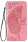 HAOYE Coque pour Xiaomi Poco F5 Pro Etui, Magnétique Cuir PU/TPU Protection Antichoc Flip Cover Case, Papillon Housse avec Carte Fentes/Stand Fonction. Rose