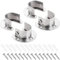 Hicello 4 PACK 25mm Stainless Steel Wardrobe Hanging Rail Fittings | Curtain Rail Brackets|Clothes Pole Bracket | Hanging Pole Holders | Wardrobe Rail Fittings for Bathroom Kitchen Cupboard