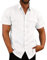 VUIOYRG Stretch Short Sleeve Shirt with Pockets,Men's Summer Cotton Button Down Casual Shirts,Plain Regular Fit Casual Business Shirt, Lightweight Beach Tops (White,2XL)