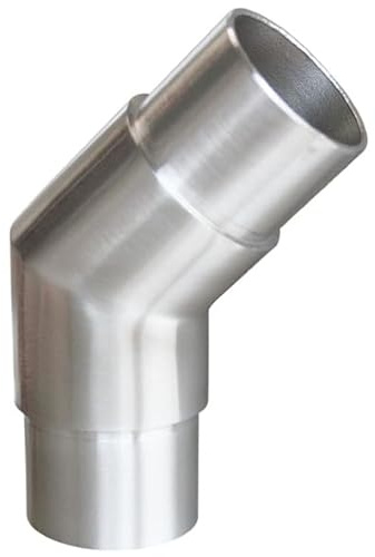 Steckfitting mit 135° Winkel, für Rohr Ø 42,4x2,5 Edelstahl V2A Rohrverbinder Verbinder für Rohre Geländerbau Geländer Treppen Balkongeländer Terrassengeländer Balkon Terrasse