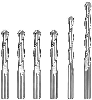 LYXDWRC 2 Edge Ball Nose Carbide End Mill CNC Cutter Router bits Spiral Milling Tool 4mm-6mm Shank (Size : 6 * 28 * 50)