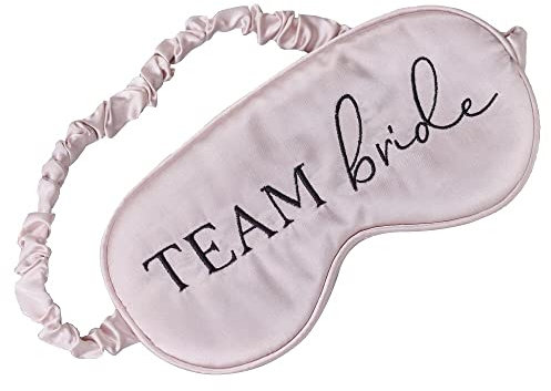 Schlafbrille TEAM BRIDE Schlafmaske Augenmaske aus Satin in rosa Zubehör Accessoires Braut Frauen Freundinnen Trauzeugin JGA Junggesellen-Abschied Junggesellinnenabschied Party Hochzeits-Accessoires
