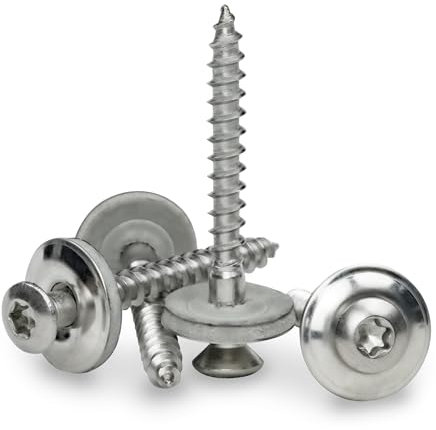 Spenglerschrauben mit Dichtscheibe – 20 Stück – Edelstahl, rostfrei – Innensechsrund Schrauben für Dachbleche & Blechdach – Selbstschneidende Schrauben, Blechdach Schrauben mit Dichtung (4,5x40 mm)