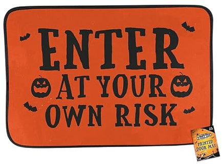 Gem Imports Enter At Your Own Risk Halloween Door Mat 60cm