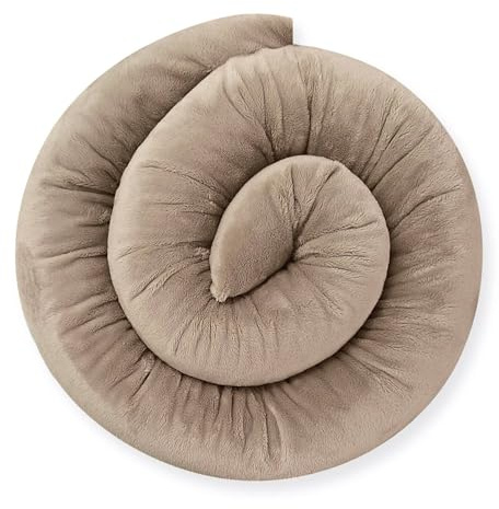 Bebeloo Bettschlange Bettrolle Bettkissen Seitenschläferkissen Stillkissen Kuschelkissen Bettumrandung Zugluftstopper(Mokka, 180 cm)