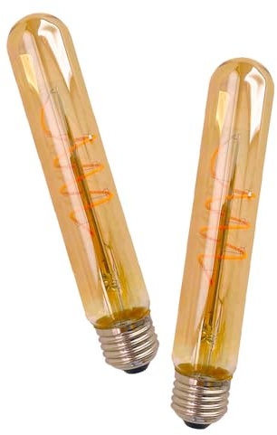 BAISHICHENG 2 Packungen T30 185mm Lange Röhren LED Lampe Edison Retro Vintage Dekorative Röhren Glühbirnen 7W(70W Halogenlampe Ersetzen) E27 Filament LED Lampen Warmweiß 2700K AC220-240V
