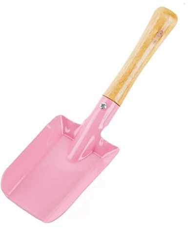 SSIMOO 20 cm Holzgriff Mini Eisen Schaufel Bunte Topf Boden Lockerung Kelle Multifunktionale Haushalts Spaten Langlebige Garten Werkzeuge (Color : Pink)