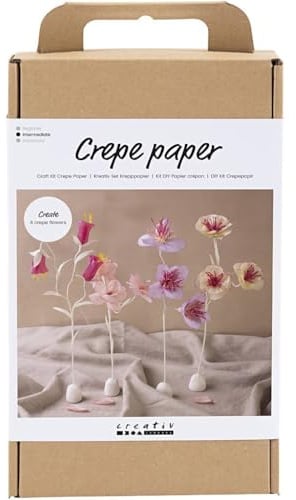Creativ Bastelset Krepppapier, Pastellfarben, Blume, 1 Packung