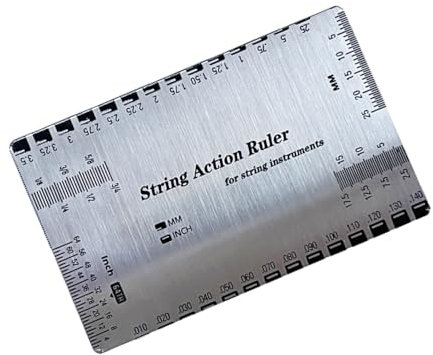 Guitar String Action Gauge Ruler Stainless Steel Guitar Ruler Double Sided String Action Ruler Measuring Tool for Electric Acoustic Guitar Bass Mandolin Banjo