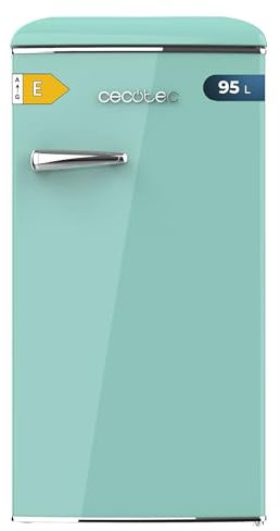 Cecotec Mini Nevera Retro Bolero Coolmarket TT Origin 103 Green E. Mini Frigorífico Retro Verde, 89,3Cm de Alto y 48,7Cm de Ancho, 95L de Capacidad y Clase E