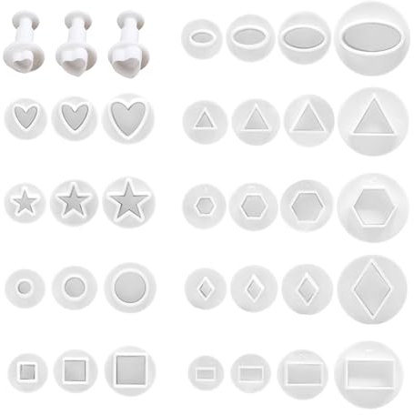 32 moldes para fondant, herramienta para hacer backpresso, molde de primavera, molde para galletas de prensado, juego de cortador de émbolo