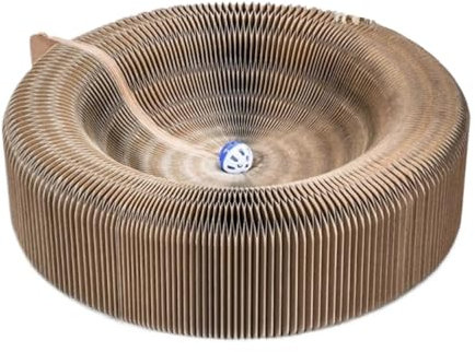 Katzen kratzbrett Katzenkratzbrett, faltbares Katzenbett, magische Orgel mit Glockenbällen, interaktives Katzenspielzeug, recycelbares Katzenkratznest aus Wellpappe