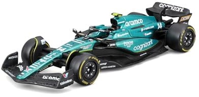 Bburago - Aston Martin AMR23#14 Alonso - Maqueta Realista de Coche de F1 a Escala 1:43, réplica diecast con Licencia Oficial Aston Martin, Edad Recomendada 3+ años