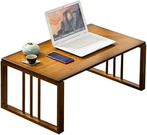 ZHENCHAO Tatami-Couchtisch aus Holz, Couchtisch, niedriger Klapptisch für den Haushalt, einfacher Erkertisch, Kleiner japanischer Balkon-Teetisch (braun, 79 x 42 x 33 cm)