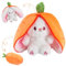 ZoneYan Osterhase Plüschtier, Hasen Verstecken Plüsch 25cm, Karotte Plüschtier, Hase Stofftier, Hase Kuscheltier Plüschtiere, Osterhase Geschenk für Kinder, Jungen, Mädchen (Orange)