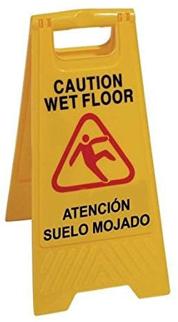 Chiner Señal Aviso Atencion Suelo Mojado - Caution Wet Floor | Alta Visibilidad para evitar accidentes, Español/Inglés | Resistente | Para Restaurantes, Hospitales, Centros Comerciales