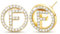 Damen Cc Ohrringe,Buchstabe F Gold Ohringe für Frauen,Ohrstecker Sterling Silber 925,Zirkon Earringe for Women,Dupes,Ideal Geschenk für Frauen,Mode Schmuck