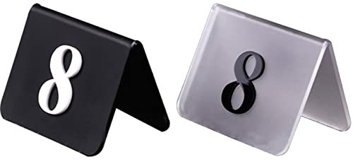 Tischnummernkarte aus Acryl, klar/schwarz mattierte Tischnummernkarte, 3D-Buchstaben, doppelseitiges Tischnummernschild, perfekt für Restaurants, Bars, Cafés, Hotels usw. (klar mattiert, 25. Januar)
