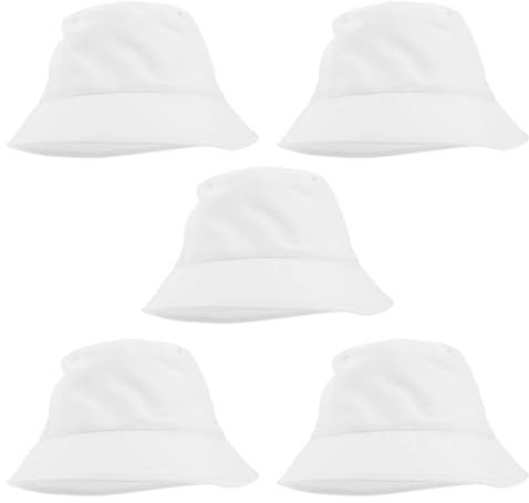 Abaodam 5 Stück Fischerhut Für Eimerhüte Für Sonnenhut Für Kleinkinder Sonnenkappe Handbemalte Kappe Für Fischerhut Für Jungen Eimerhut Leer Sommerhut Tuch Weiß