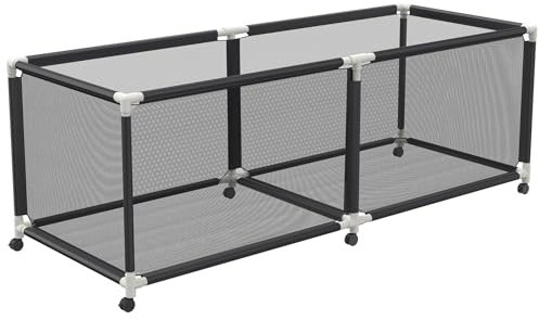 HENGMEI Bac de rangement pour piscine - 230 x 79 x 88 cm - Extra large - Chariot de rangement à roulettes - Avec panier en filet en nylon - Pour jouets, nageurs, serviettes
