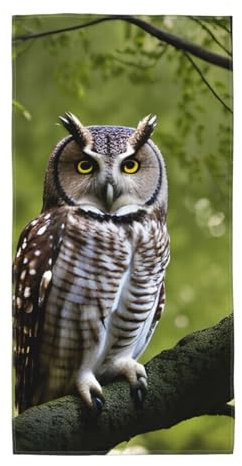 GaxfjRu Handtücher mit Eulen-Baumzweig-Aufdruck, für Badezimmer, Badezimmer, weich, dekoratives Handtuch für Zuhause, saugfähig