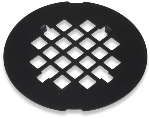 Cubierta de drenaje de ducha negra a presión, repuesto de colador de drenaje de ducha de 4 pulgadas, desagües negros de acero inoxidable duradero, cubierta redonda para desagües de ducha para baño y