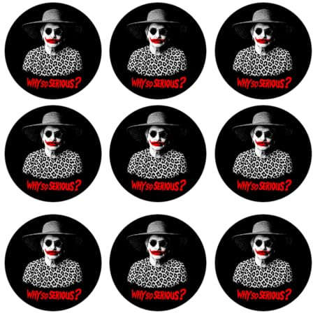 Sammys Shirt Store 96 Stück Aufkleber 4cm rund Marla Svenja L Why so serious Sticker Sparpack gut haftend Aktiv Werden 5 cm