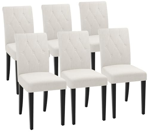 Welzona Esszimmerstühle 6er Set, Esszimmerstühle für Küche und Esszimmer, Küchenstuhl Modern, Stühle für Esszimmer Küche Wohnzimmer Schlafzimmer, Weiß