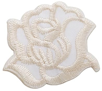 WANYI 5 Stück Patches zum Aufbügeln Blumen Flicken zum Aufbügeln Kinder Rose Stickerei Aufnäher Bügelpatch Erwachsene für Kleidung Hut Jacke Jeans Rucksäcke DIY Zubehör(Beige)