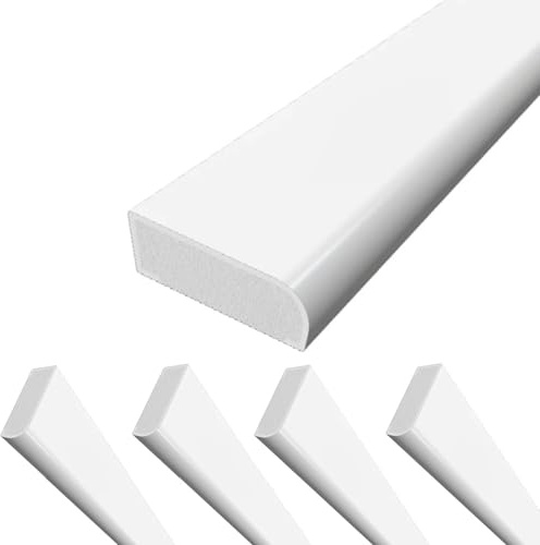 UPVC Plastic Trim 20mm x 1.25m x 5 Pack - White Architrave Skirting Board and Window Finishing Trim