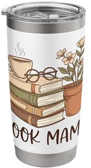 Book Mama Coffee Reading Library Literacy Mother Lover Stainless Steel Insulated Tumbler