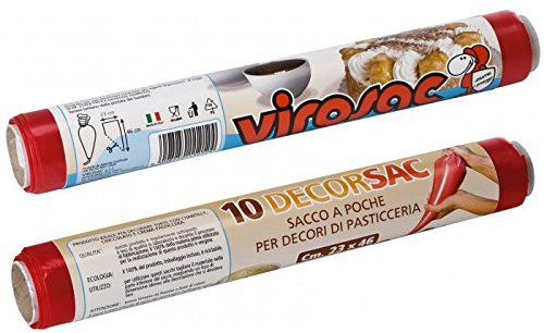 Virosac Tasca da pasticciere DECORSAC 23x46cm, colore rosso, sac a poche in rotolo da 10 pezzi