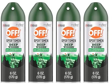 Off! Sportsmen Deep Woods Insect and Mosquito Repellent II, Long Lasting Protection, Bug Spray 6 oz. (Pack of 4)