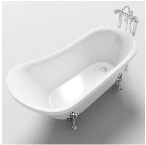 Badewanne 160 x 72 x 75 freistehend Retrò Stil Oval Klassiche mit Füßen