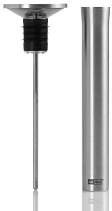AdHoc Champ-Termómetro vino, tapón de Botella y vertedor INADHOC-FV44, Inoxidable